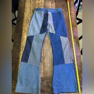 Rare vintage 70’s  outerlimits patchwork flare jeans